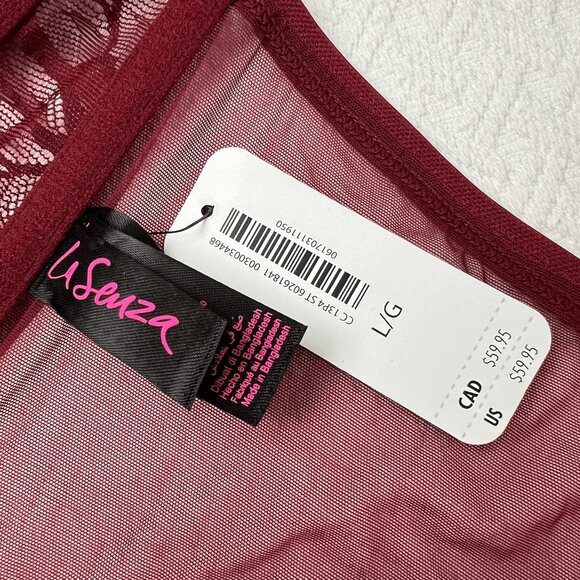 Brand New La Senza Women's Large Burgendy Merlot Purple Laced Corset Top Bra - Picture 6 of 16